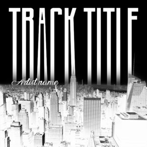 Urban premade album cover art with city skyline aesthetic